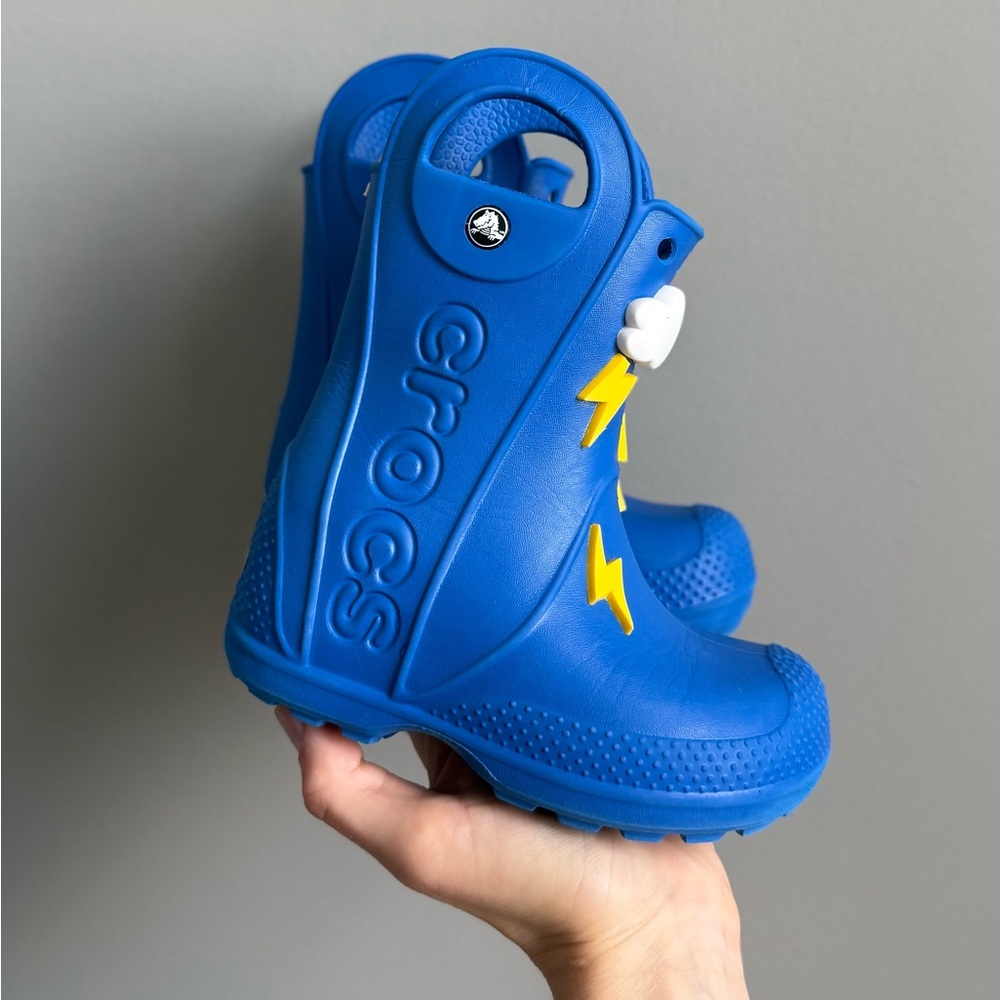 CROCS  Limited collection Handle It Lightning Bolt Rain Boots size C9 - Picture 4 of 9